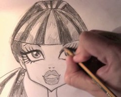 Как поэтапно нарисовать Дракулауру из Монстер Хай?